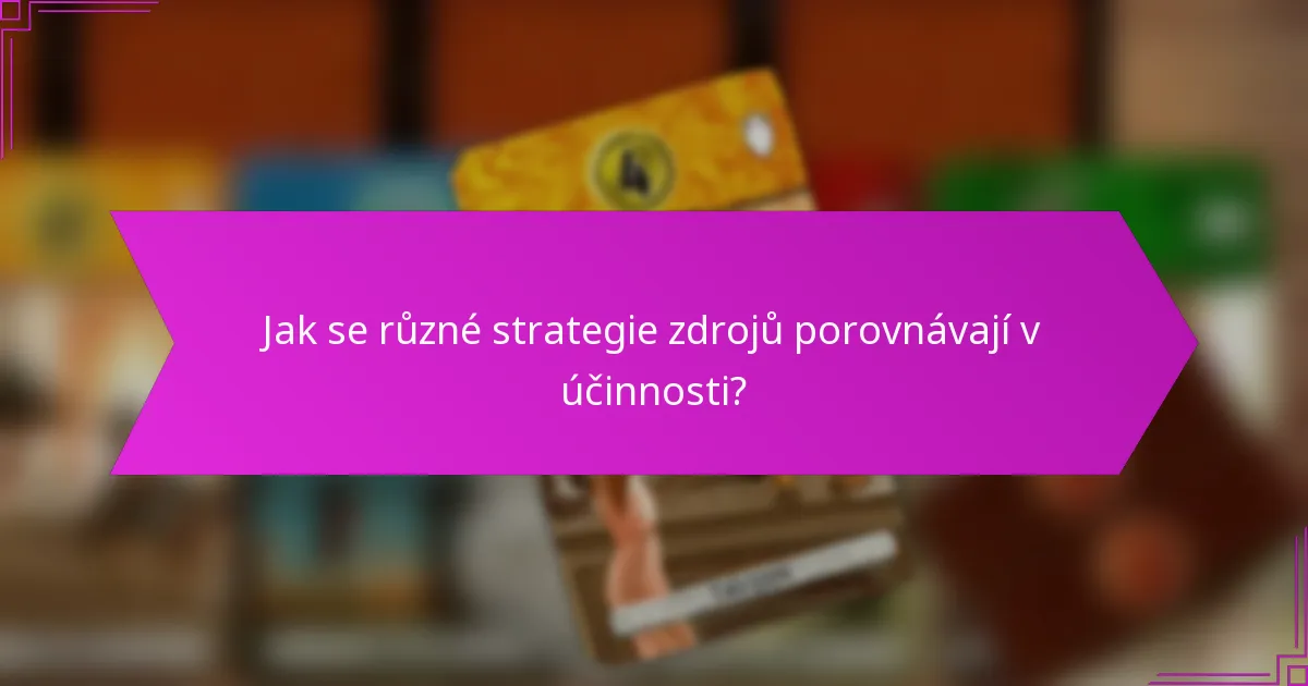 Jak se různé strategie zdrojů porovnávají v účinnosti?