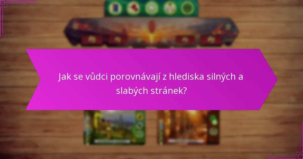 Jak se vůdci porovnávají z hlediska silných a slabých stránek?