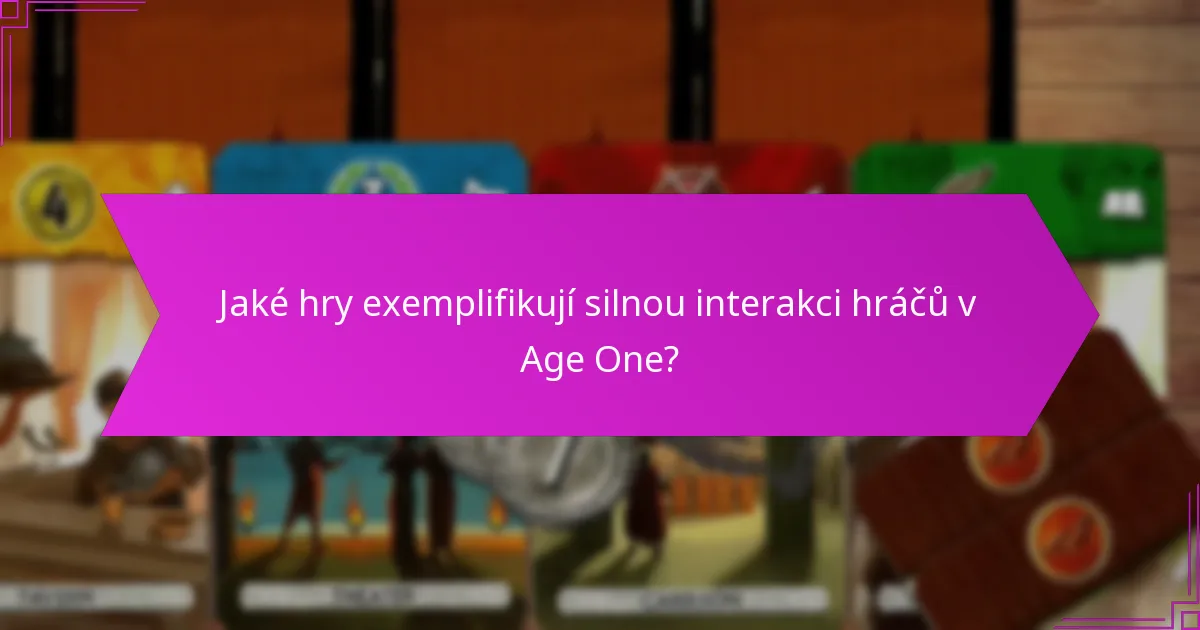 Jaké hry exemplifikují silnou interakci hráčů v Age One?