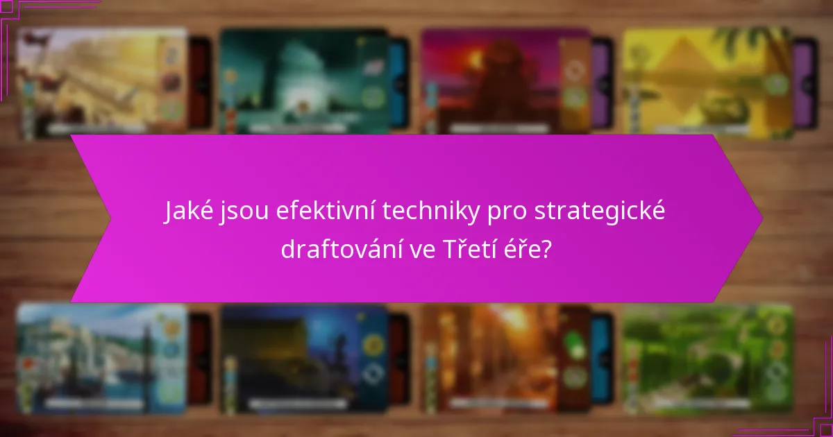 Jaké jsou efektivní techniky pro strategické draftování ve Třetí éře?